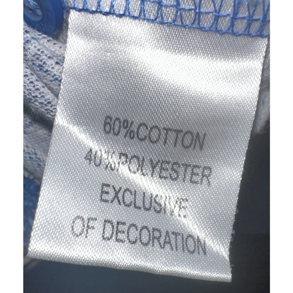 Tailor Byrd Golf Polo Shirt Blue Flamingo Logo‎ Flower Print Stretch Men's Sz L - Picture 7 of 9